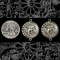 Antiqued Silver Plated Brass Sun and Moon Pendants - Set of Two - XXX - S-P86